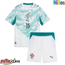 Camiseta Portugal Joao Neves #15 Visitante Equipación para niños Mundial 2026 manga corta (+ pantalones cortos)